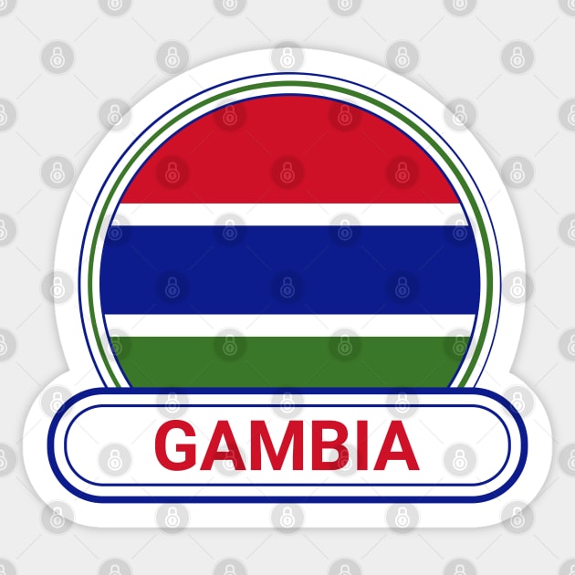 The Gambia Country Badge - The Gambia Flag Sticker by Yesteeyear
